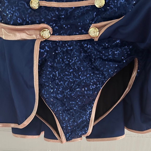 Weissman Navy and Rose Gold Sequin Dance Costume - Picture 6 of 10